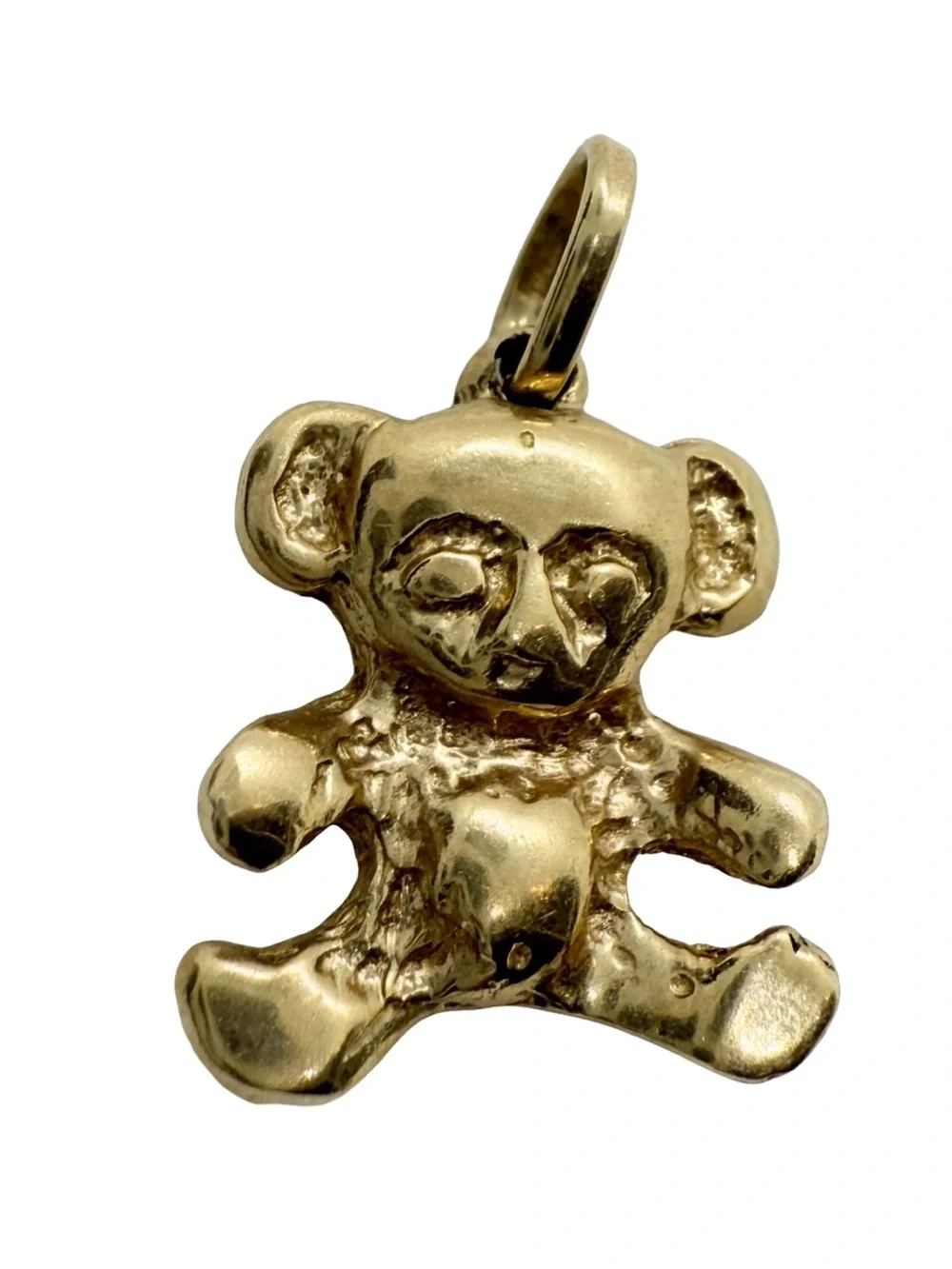 Gold Teddy Bear Pendant for Kids - Cute Charm Necklace